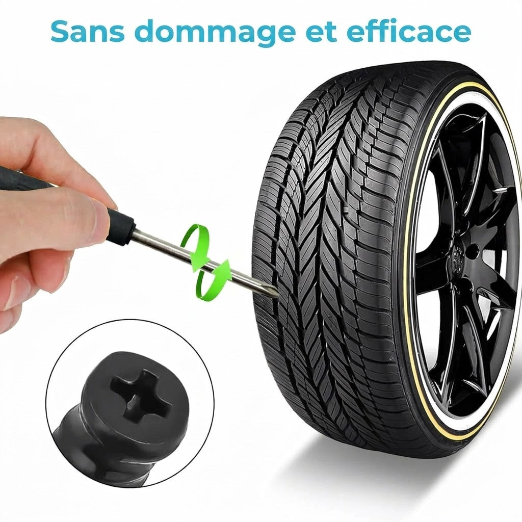 🔩 Lot de 60 Clous de Réparation de Pneus en 2 Tailles