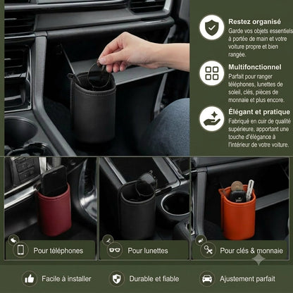 Porte-gobelet universel et support de rangement multifonction pour voiture – Espace pour bouteille et accessoires