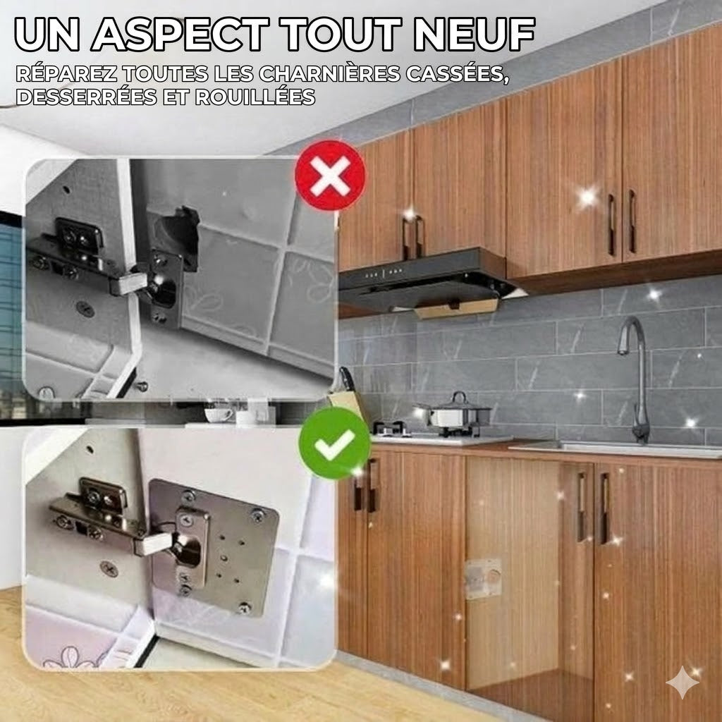 Kit de réparation professionnel pour charnières de placard