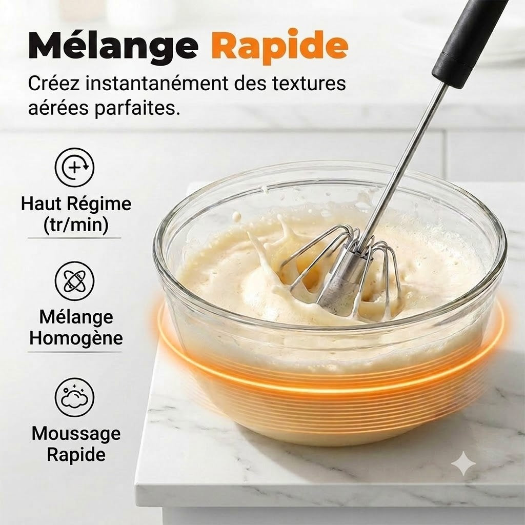 Ustensile de cuisine pratique : Fouet en acier inoxydable avec poignée antidérapante