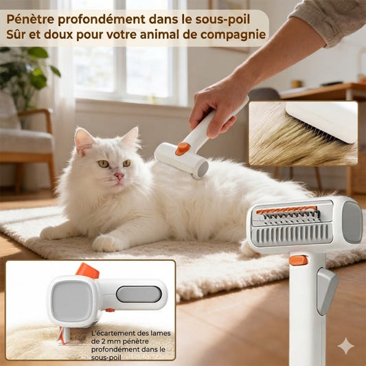 Brosse de démêlage 2-en-1 pour animaux