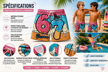 🍦Short imprimé glaces et donuts / Short avec motif de glaces et beignets🍩
