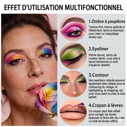 Kit de 14 eye-liners gel colorés imperméables 👁️🌈✏️