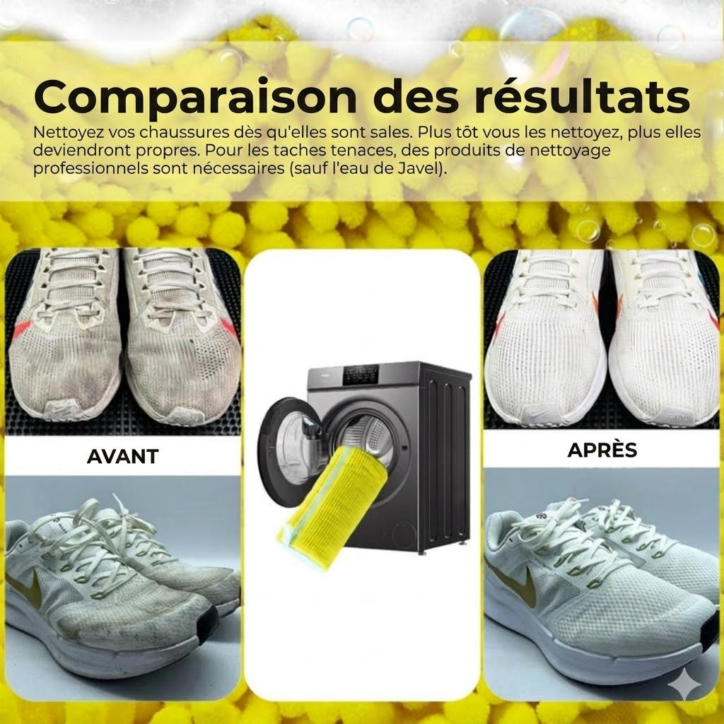 Sac de lavage en microfibre pour chaussures – Doux et efficace – Protection optimale pour les chaussures et la machine à laver