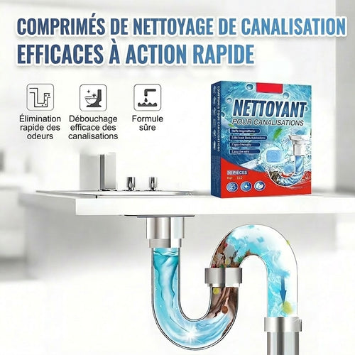 🚽 Pastilles déboucheuses de canalisation à action rapide – Adaptées pour les cuisines, salles de bains et canalisations