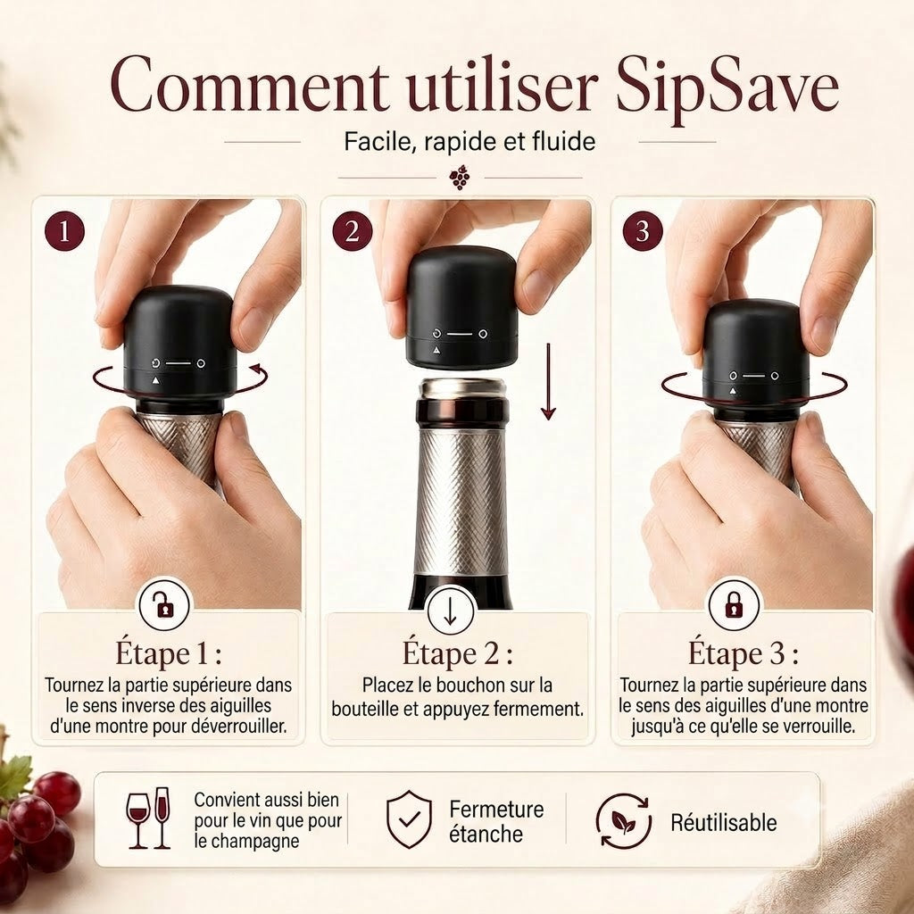 SipSave – Bouchons pour vin et champagne