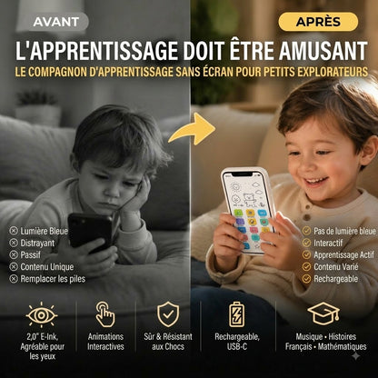 🔥📢 50% DE RÉDUCTION📱 Smartphone d'apprentissage pour enfants | Apprendre en s'amusant, design protecteur pour les yeux – Le choix idéal pour l'éveil ✨👶