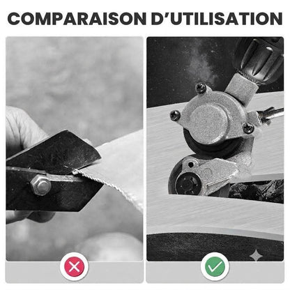 Embout grignoteuse pour perceuse – Cisaille à tôle électrique et découpeuse de plaques de métal