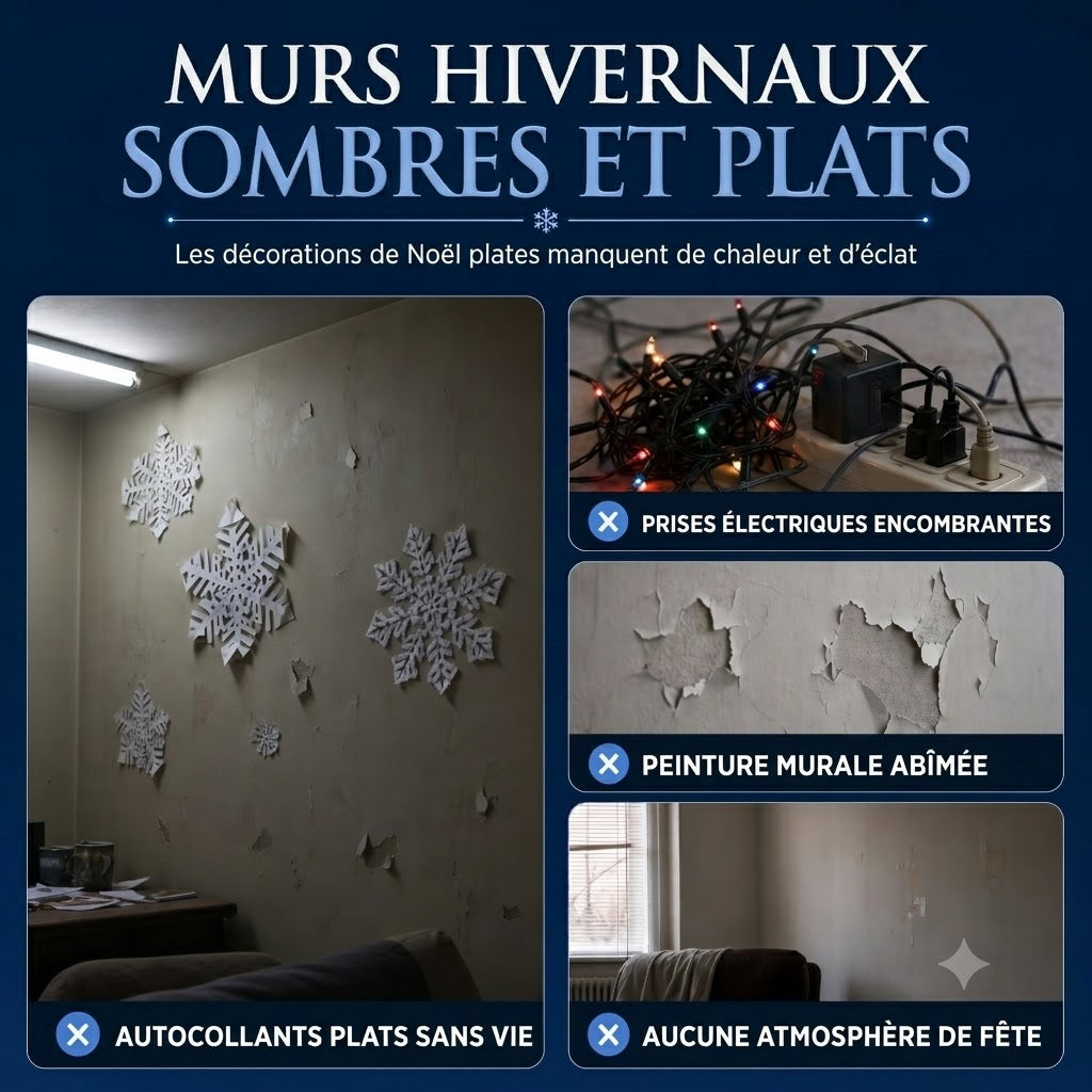 Stickers muraux flocons de neige phosphorescents