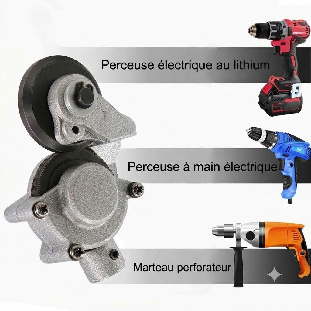 Embout grignoteuse pour perceuse – Cisaille à tôle électrique et découpeuse de plaques de métal
