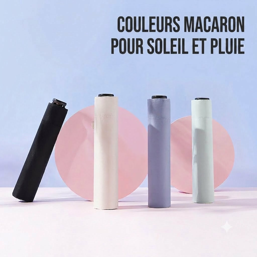 Parapluie ultra-léger en carbone – Protection UV (revêtement noir) pour le soleil et la pluie ☂️