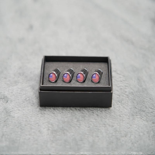 Kit de Bouchons de Valve Carbone de Luxe – Look Fibre de Carbone – Universel pour voiture, moto et vélo – Protection de roue sportive – [Lot de 4]