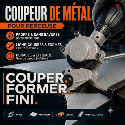Embout grignoteuse pour perceuse – Cisaille à tôle électrique et découpeuse de plaques de métal