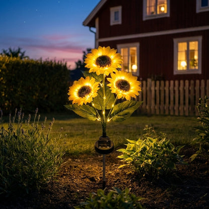 🌻 Lampe de jardin solaire tournesol – Ressemble à un vrai tournesol