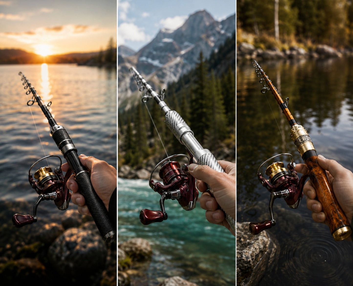 Canne à pêche de poche en fibre de carbone : Canne à pêche télescopique