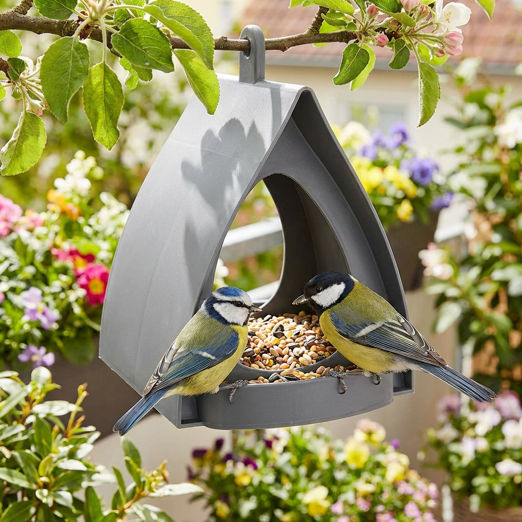 Mangeoire suspendue pour oiseaux – Grande capacité, idéale pour le jardin et le balcon