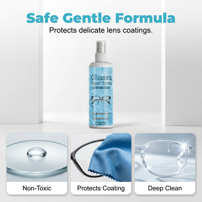 🔥 50% DE RÉDUCTION MAINTENANT ! 🎁 Spray professionnel pour la réparation et le nettoyage des verres de lunettes