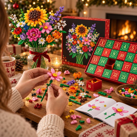 Calendrier de l'Avent « Bloom & Build » – Créez votre propre bouquet de Noël magique