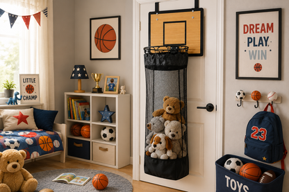 Panier à linge de porte : Panier de basket & Panier à linge 2-en-1🏀