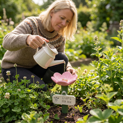 Abreuvoir à abeilles en forme de fleur – Distributeur d'eau coloré pour le jardin