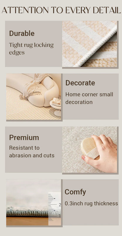 Tapis de Luxe Lavable et Résistant aux Taches