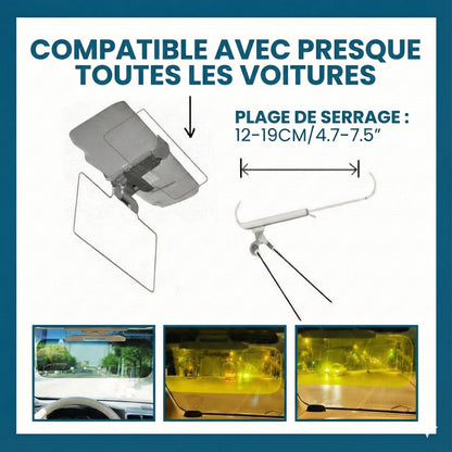 Extension de Pare-Soleil Voiture 2-en-1 - Visière Jour & Nuit