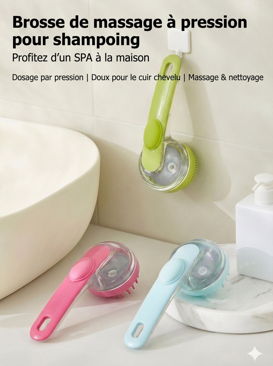Brosse de Douche pour Chiens avec Distributeur de Shampoing