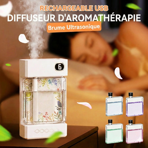 Diffuseur d'Aromathérapie Sans Fil – Rechargeable par USB – Nébuliseur avec Éclairage LED