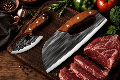 🔪 Ensemble de couteaux à viande haut de gamme (Lot de 2) – Tranchant ultime pour le barbecue, les grillades et la cuisine
