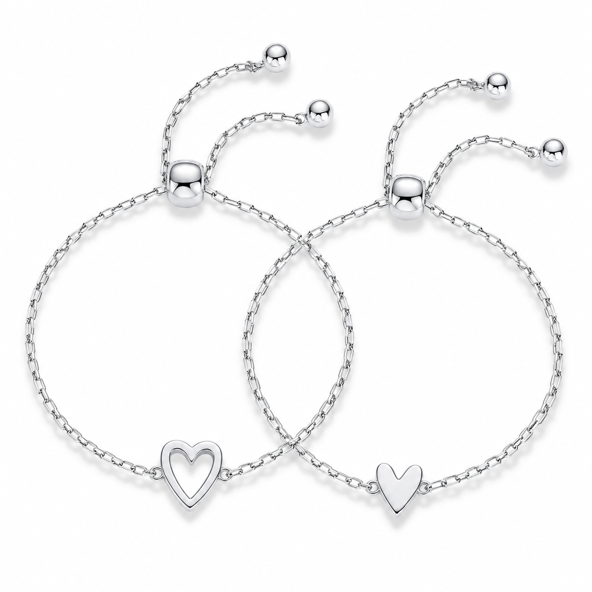 Ensemble de bracelets d'amour – Bracelet cœur plaqué or 14K