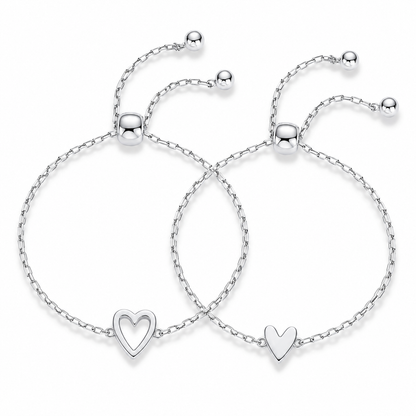 Ensemble de bracelets d'amour – Bracelet cœur plaqué or 14K