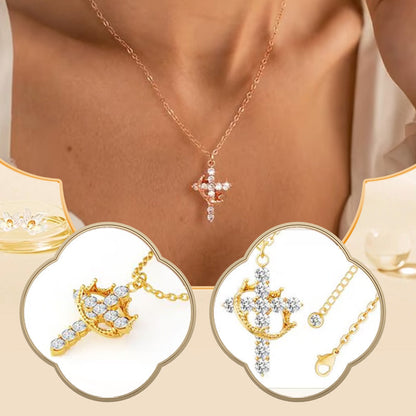 Collier « Forever Cross & Crown » avec moissanite