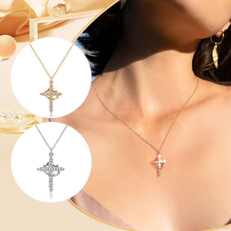 Collier « Forever Cross & Crown » avec moissanite