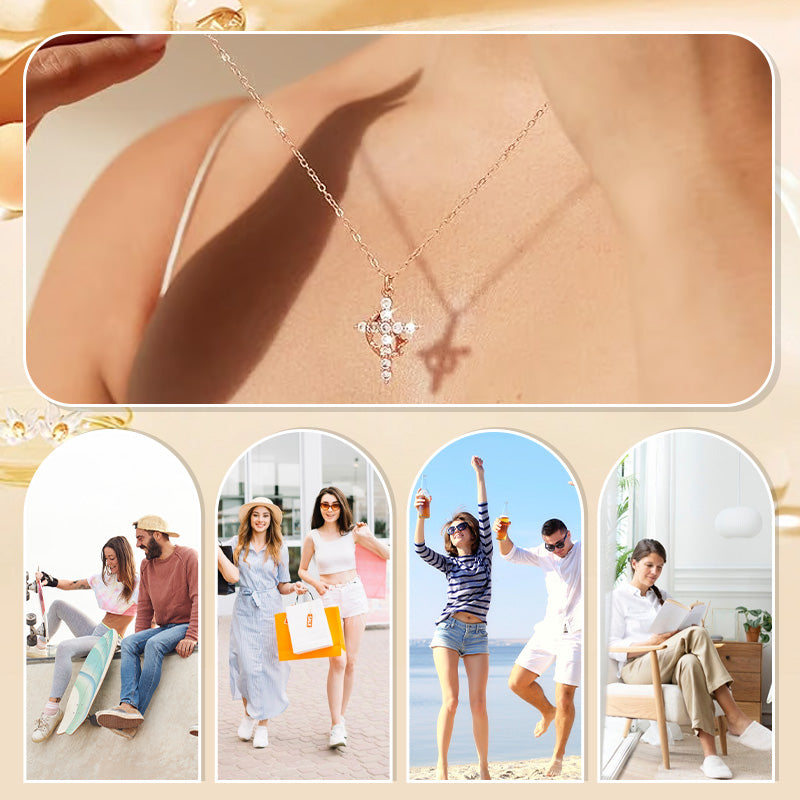 Collier « Forever Cross & Crown » avec moissanite