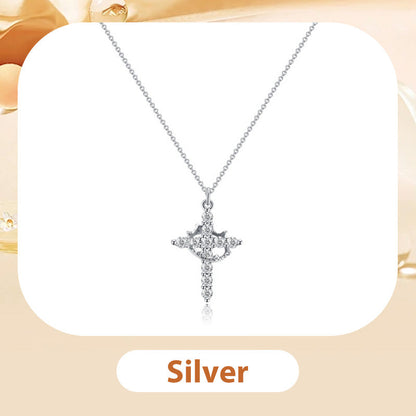 Collier « Forever Cross & Crown » avec moissanite