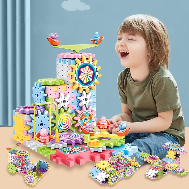 Coffret de construction éducatif : engrenages électriques