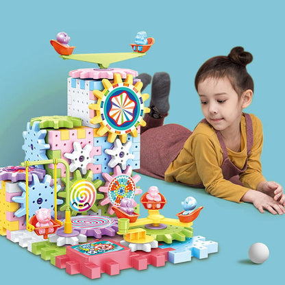 Coffret de construction éducatif : engrenages électriques