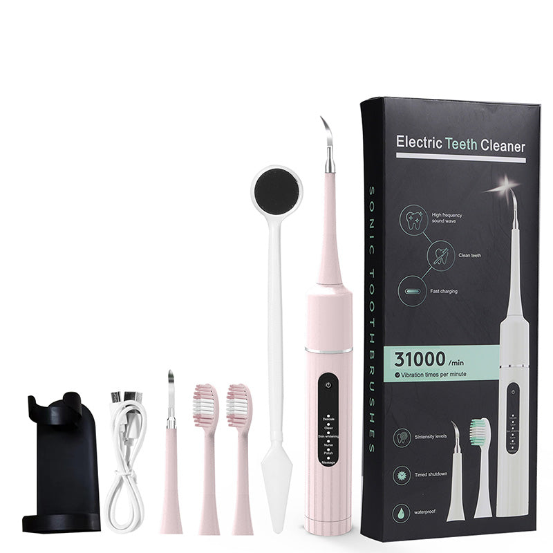 ✨ Détartreur dentaire à ultrasons 5-en-1 – 6 modes avec têtes de nettoyage, jusqu'à 58 jours d'autonomie 🦷⚡