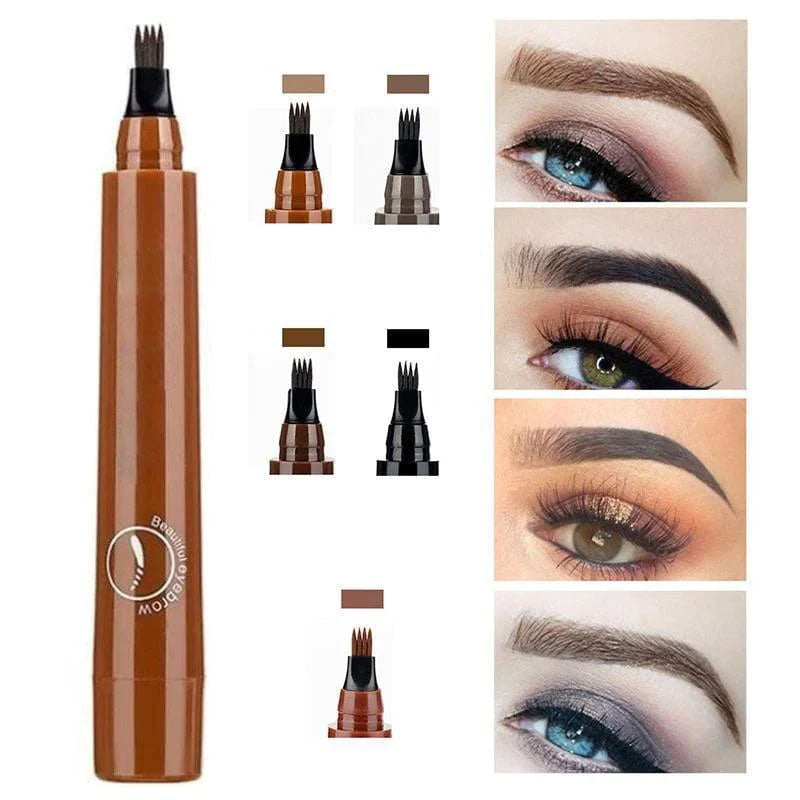 Stylo Sourcils Microblading – Crayon à sourcils imperméable avec pointe micro-fourchette (Effet naturel)