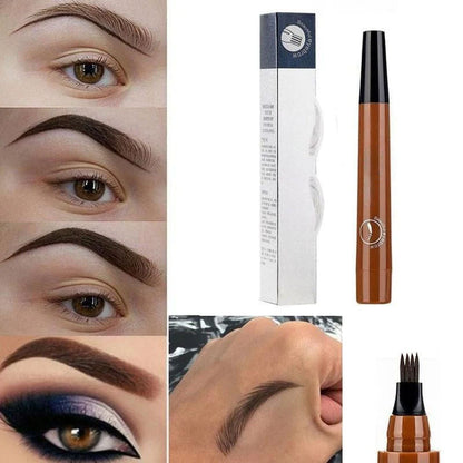 Stylo Sourcils Microblading – Crayon à sourcils imperméable avec pointe micro-fourchette (Effet naturel)