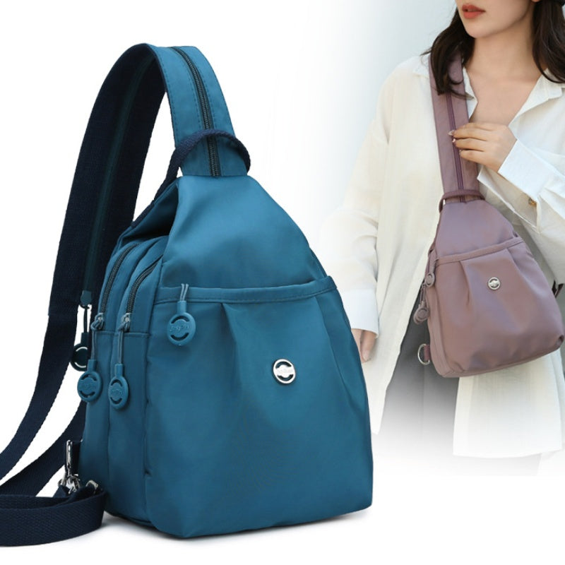 Sac à dos et sac à bandoulière convertible 2-en-1 multi-compartiments