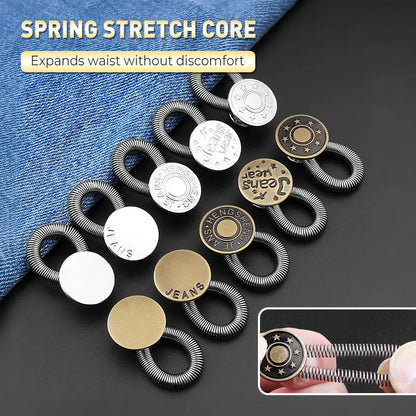 Rallonge de bouton métallique à ressort pour jeans