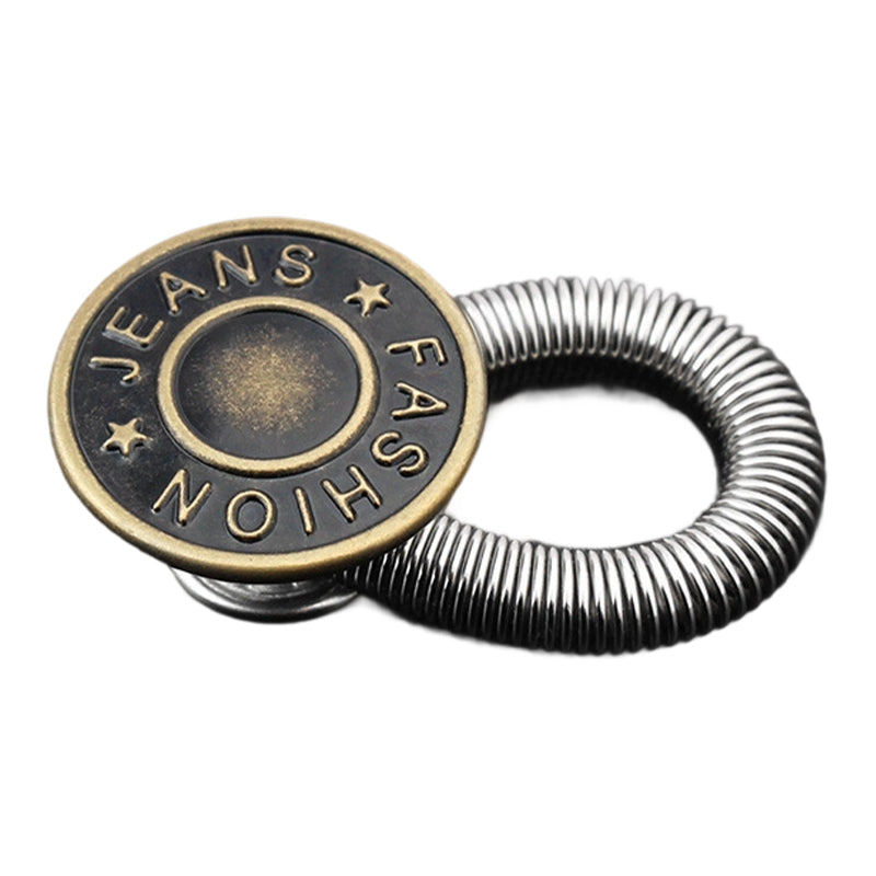 Rallonge de bouton métallique à ressort pour jeans
