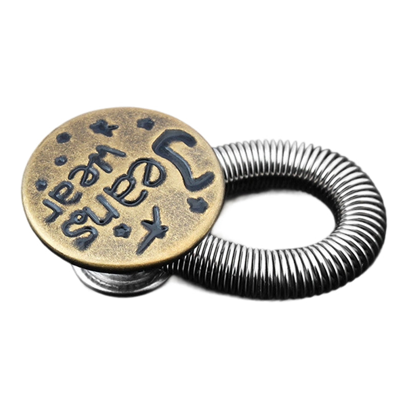 Rallonge de bouton métallique à ressort pour jeans