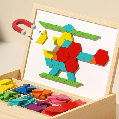 Puzzle magnétique en bois : créer des formes et des motifs