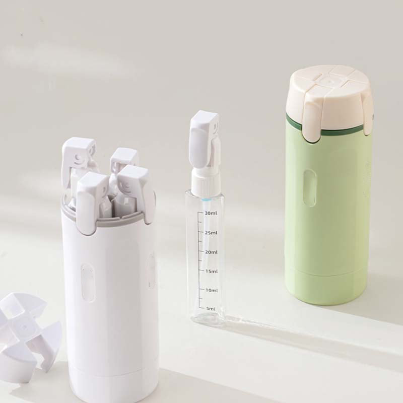 Kit de Flacons de Voyage 4-en-1 pour Bagage à Main – Flacons de Voyage en Silicone Anti-fuite
