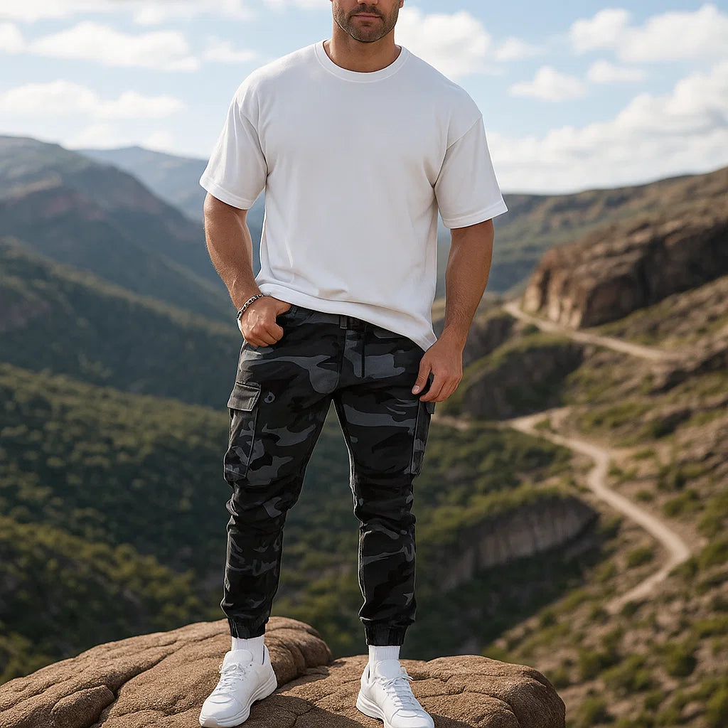 Pantalon cargo tactique pour homme - Imprimé camouflage militaire