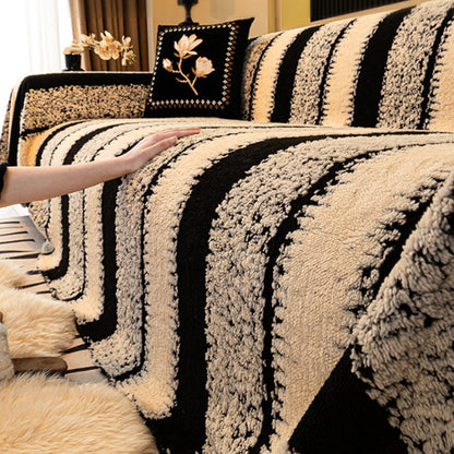 Housse de Canapé en Peluche Antidérapante Résistante aux Animaux