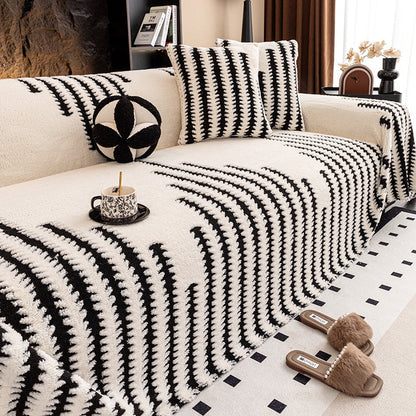 Housse de Canapé en Peluche Antidérapante Résistante aux Animaux