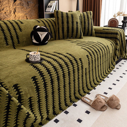 Housse de Canapé en Peluche Antidérapante Résistante aux Animaux